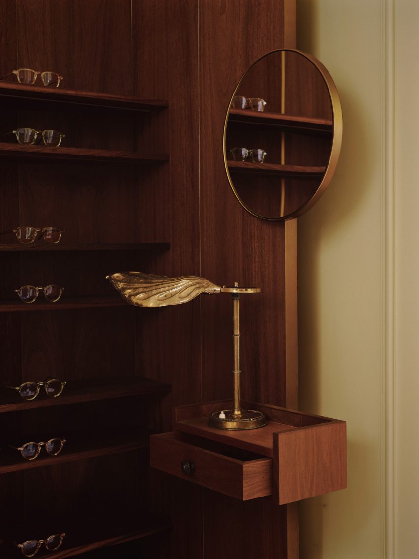 Interiors of Cubitts eyewear shop in Belgravia, London designed by Child Studio