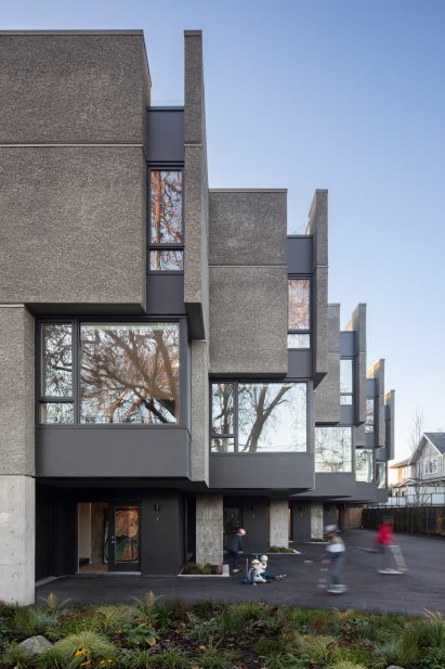Exterior with glass and children playing