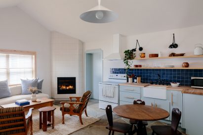Living room and kitchen in the Koda Suite