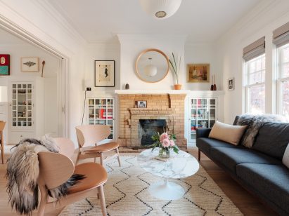 Interior with fireplace