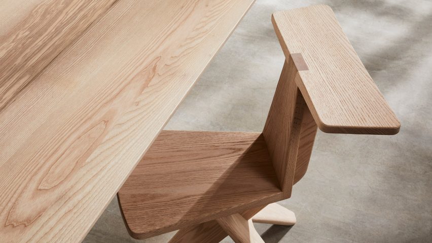 Migo stool in American red oak from Victoria collection by Benchmark