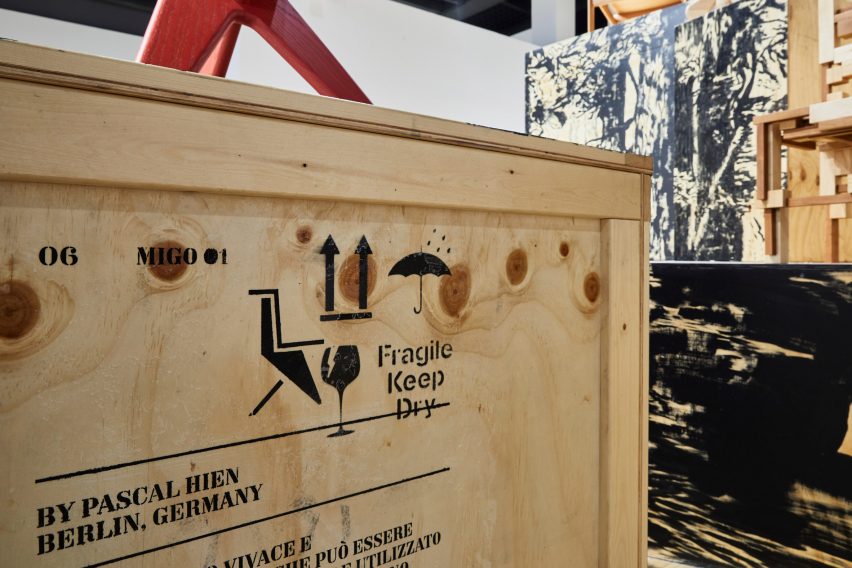 Close-up of wooden crate