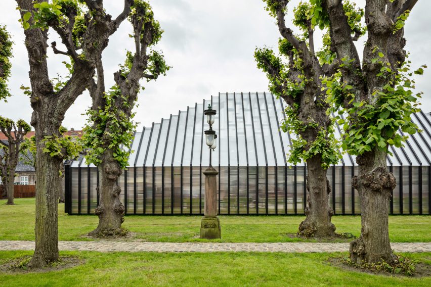 Timber pavilion with polycarbonate walls