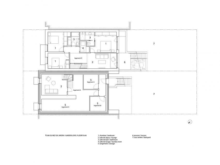 Garden level floor plan