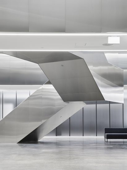 Stainless steel stairwell