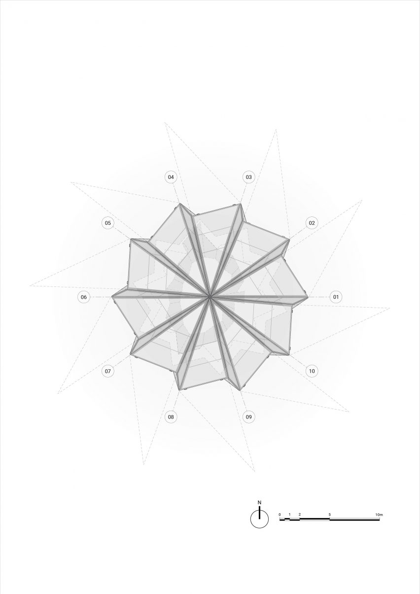 Roof plan of Glasshouse by Heatherwick Studio