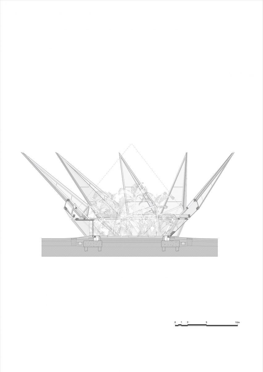Section of Glasshouse by Heatherwick Studio