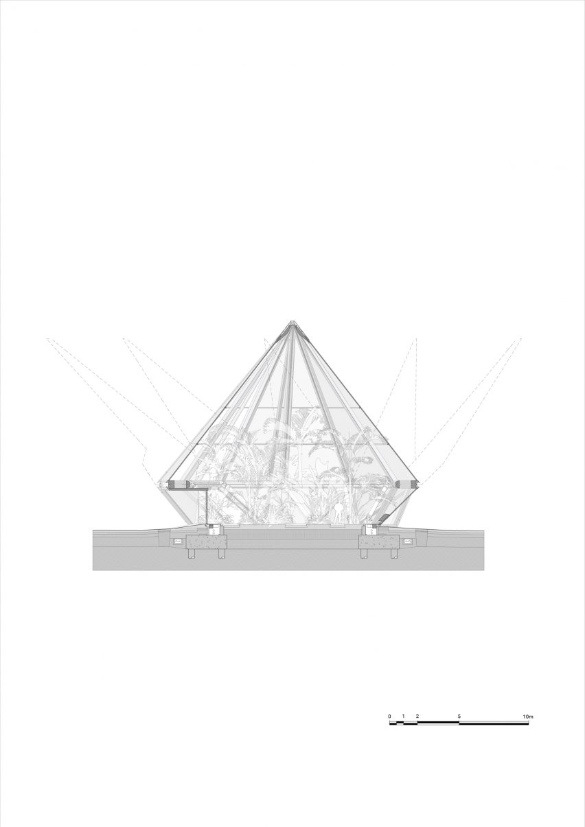 Section of Glasshouse by Heatherwick Studio