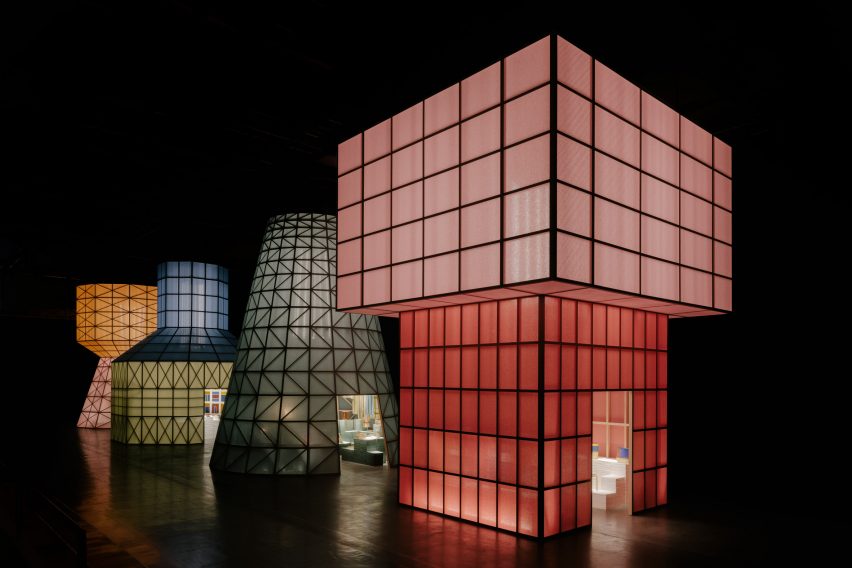 Four colourful towers