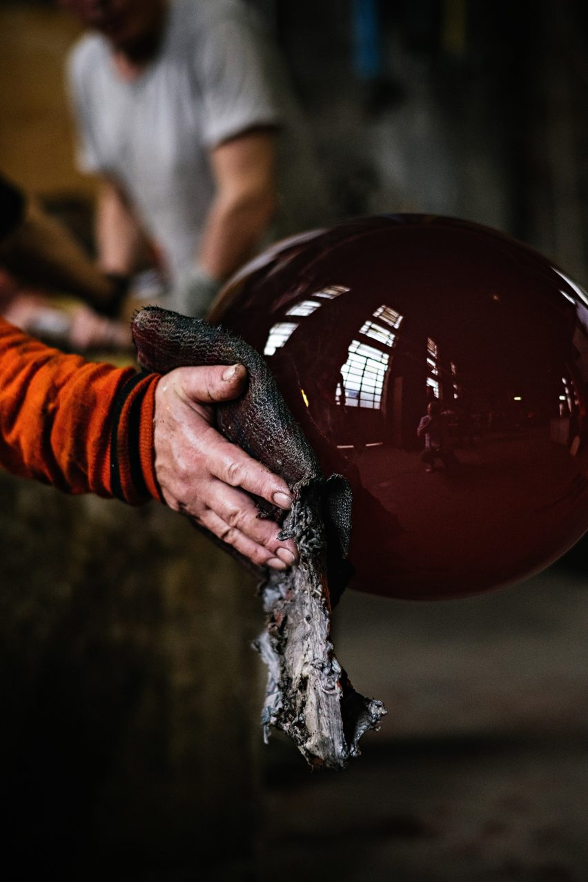 Gaea Pendant being produced in Murano glass