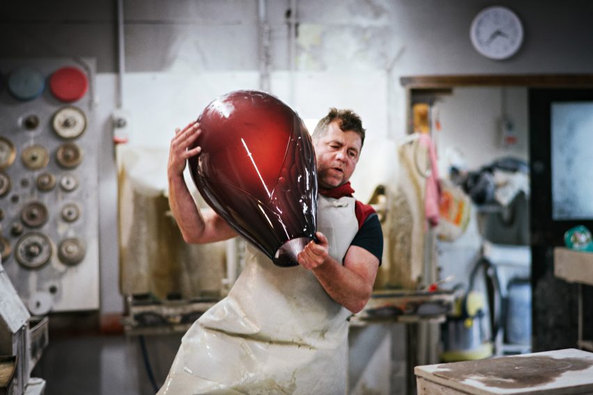 Gaea Pendant being produced in Murano glass