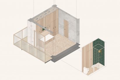 Drawing of a student Interior Design work from Kingston School of Art