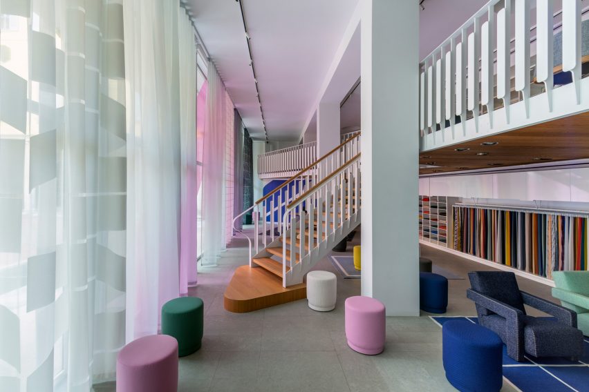 Quotes curtains in Kvadrat's Corso Monforte showroom