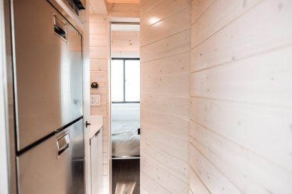 Yacht fridge and hallway