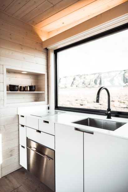 Window in mobile home bathroom