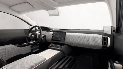 A white car dashboard