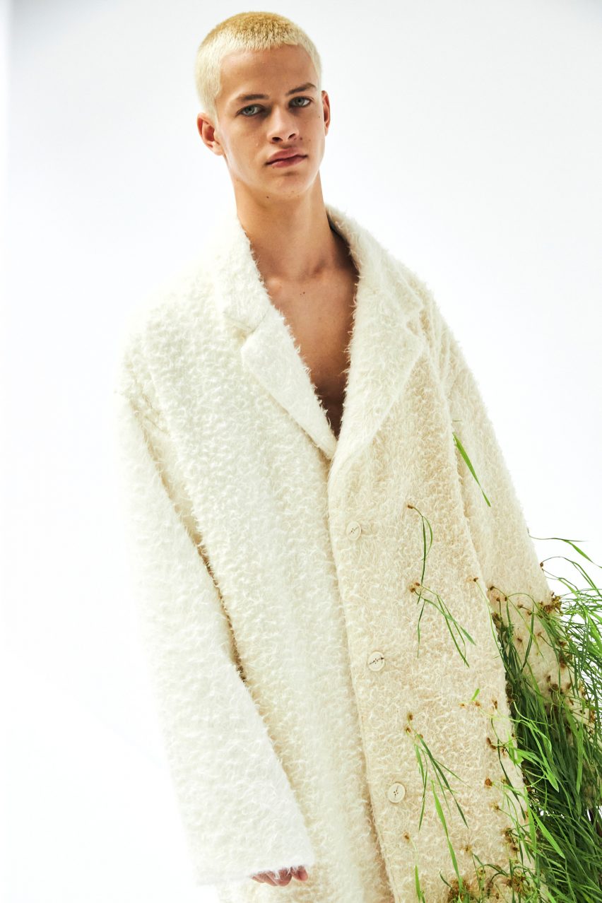 Loewe Spring Summer 2023 featured plants growing from shoes and screens fixed to coats
