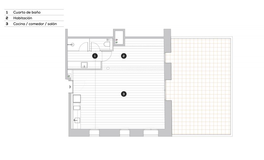 Previous floor plan of Loft in Poblenou by Neuronalab
