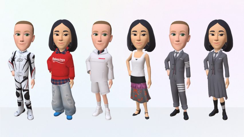Avatars are wearing luxury fashion clothing