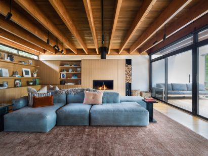 Family room with custom sofa