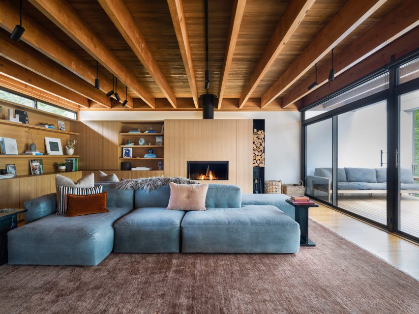 Family room with custom sofa