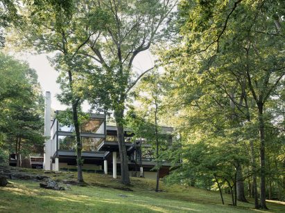 Morehouse surrounded by woodland