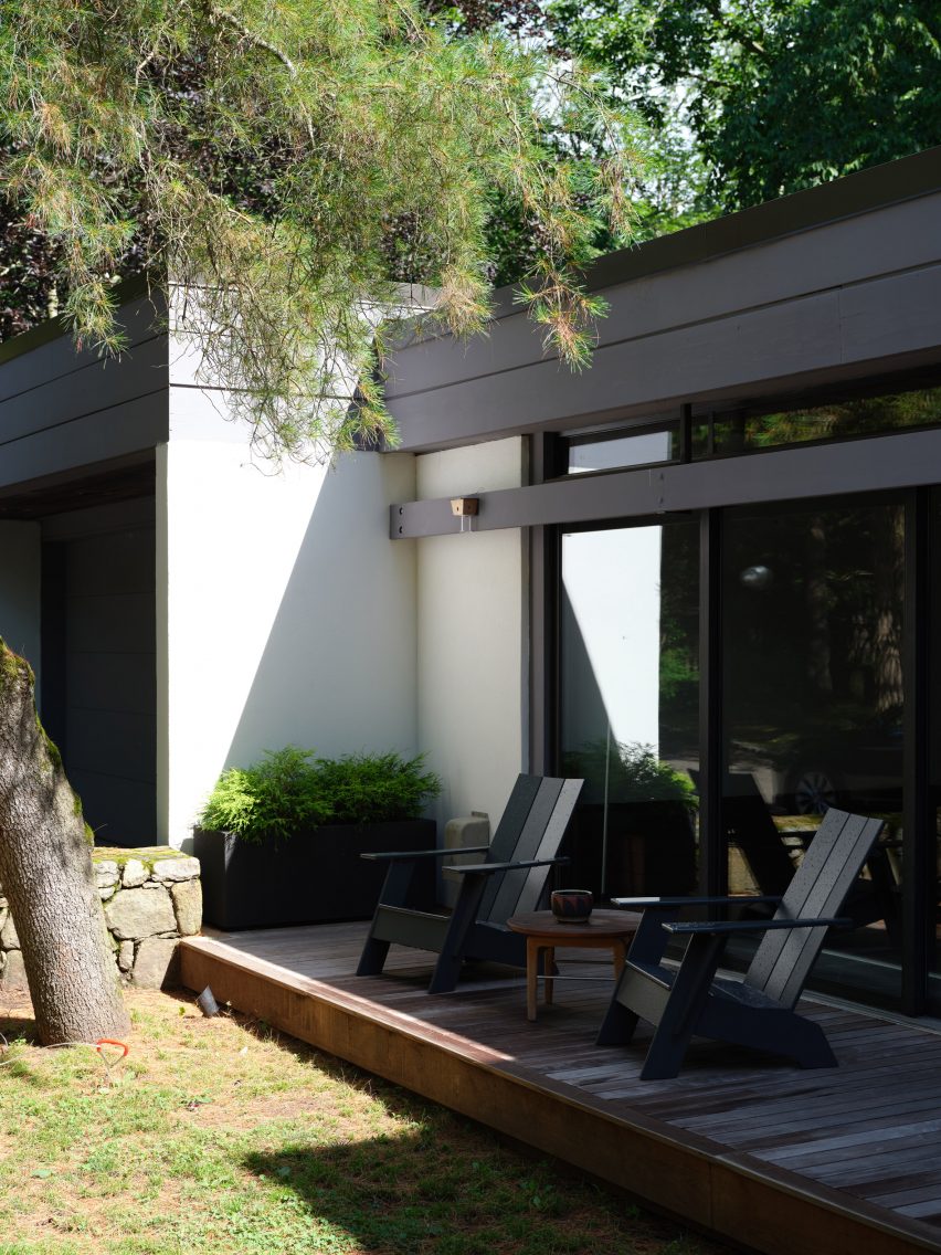 Outdoor deck with chairs
