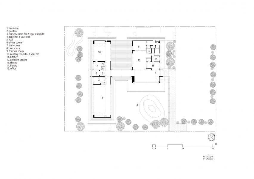 Floor plan of MS Kindergarten and Nursery by Hibinosekkei + Youji no Shiro