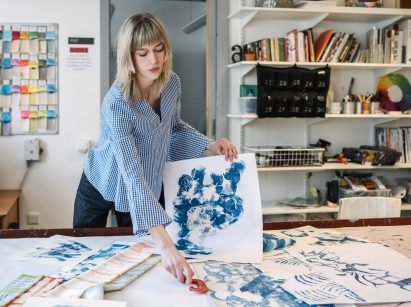 A photograph of a Japanese textile project