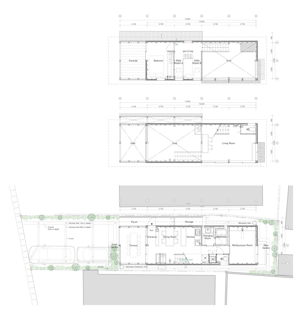 Plan of Minimum House by Nori Architects