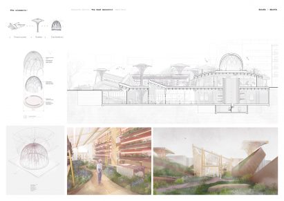 A render of an architectural building 