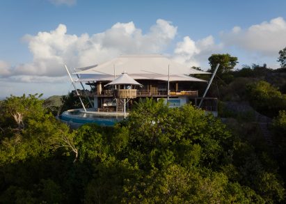 Home with sail canopies