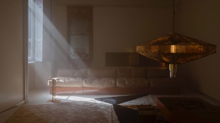 A living room inside Oublie by Dimore Studio