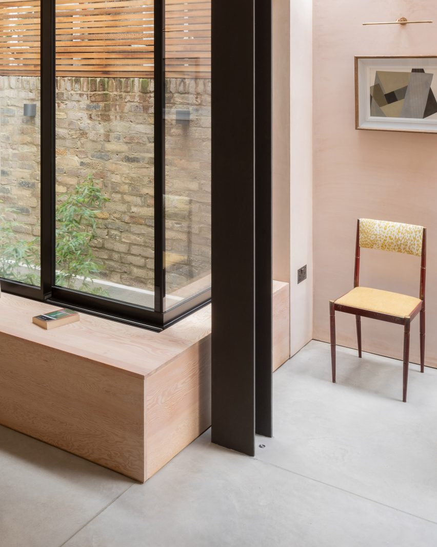 Interior of Pink House by Oliver Leech Architects