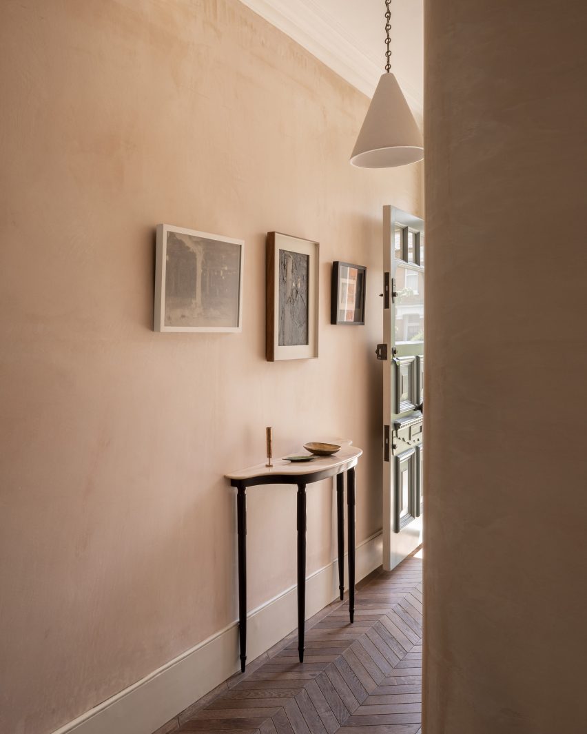 Interior of Pink House by Oliver Leech Architects
