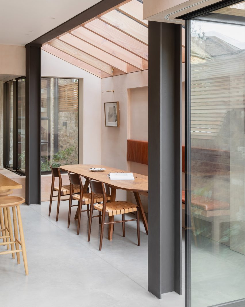 Interior of Pink House by Oliver Leech Architects