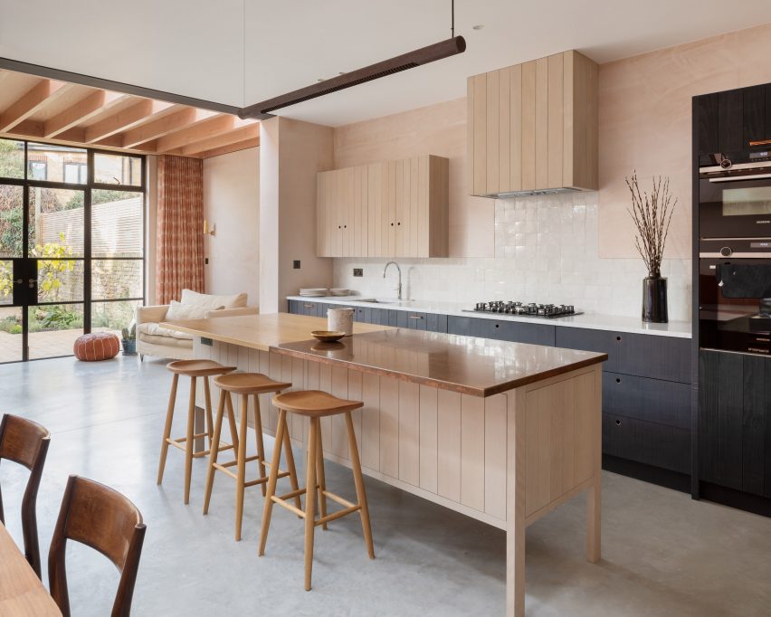Interior of Pink House by Oliver Leech Architects