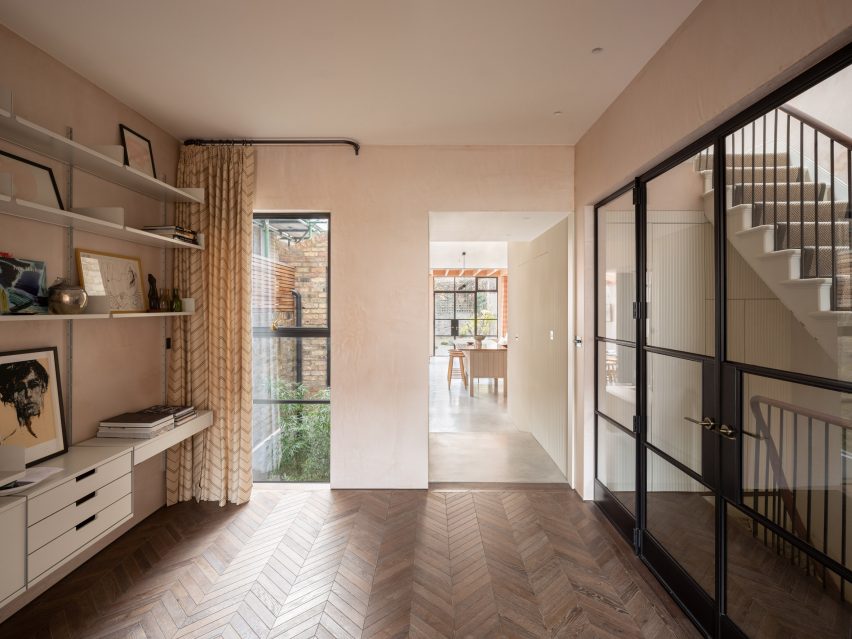 Interior of Pink House by Oliver Leech Architects
