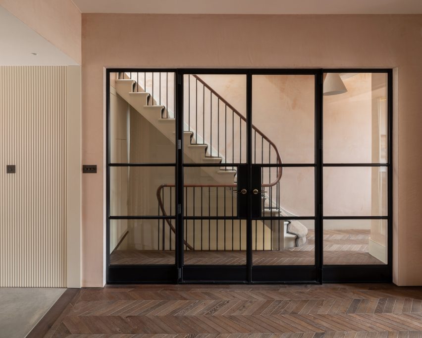 Interior of Pink House by Oliver Leech Architects