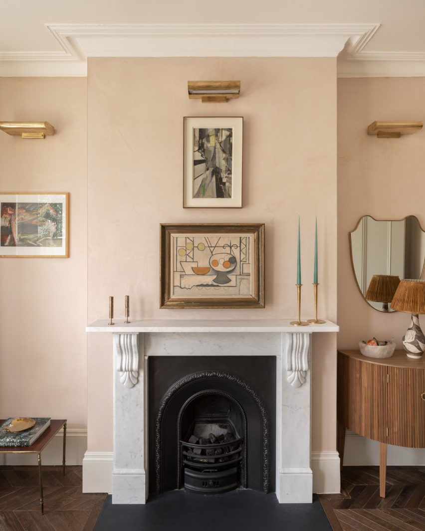 Interior of Pink House by Oliver Leech Architects