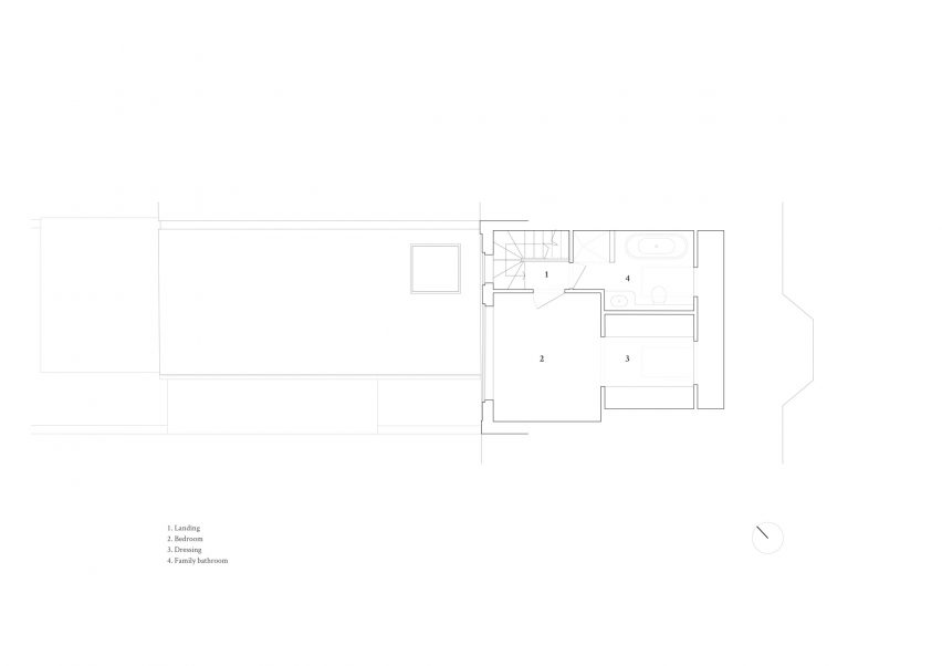 Floor plan of Pink House by Oliver Leech Architects