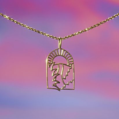 Mushroom logo necklace designed by Dark Igloo