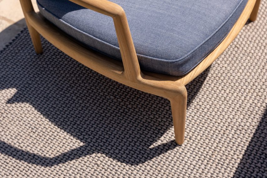 Textile upholstery on The Secret Garden armchair