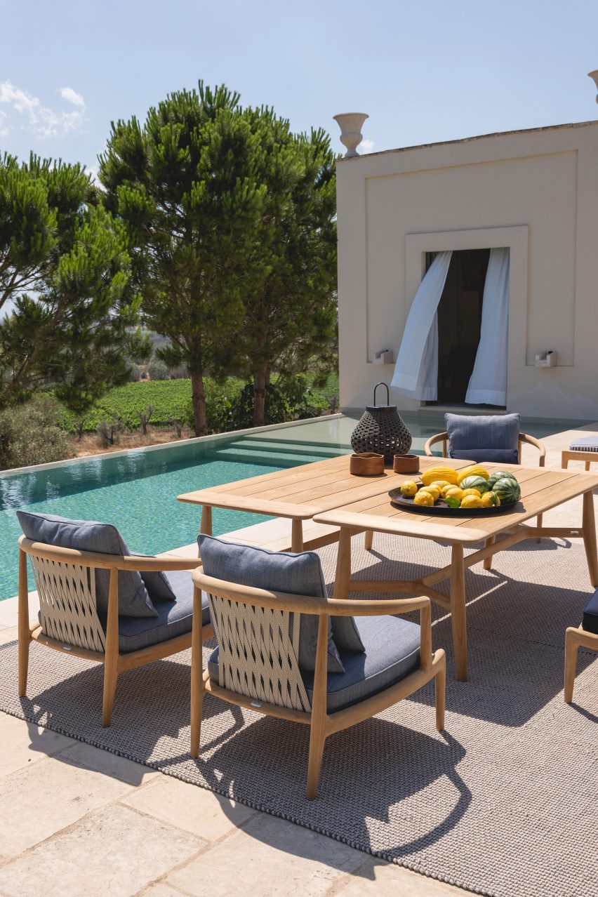 Boundless Living furniture next to pool