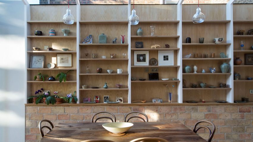 Gallery House has a wall of ceramic vessels