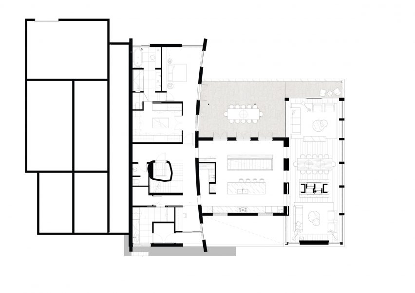 Ground floor plan of Canopy House by Powell and Glenn
