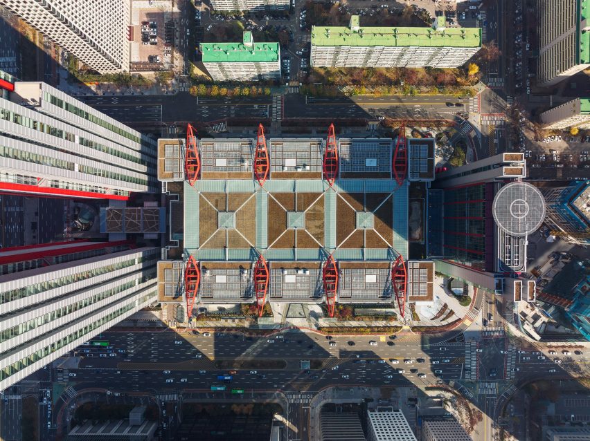 Parc. 1 is a mixed-used building that was created by Rogers Stirk Harbour + Partners