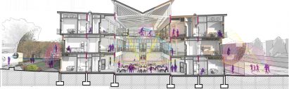 Section drawing of a building
