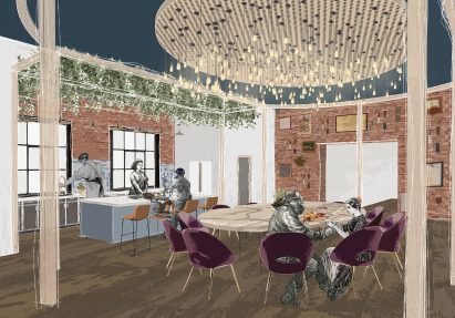 Render of a mixed use community project
