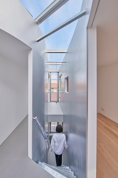Japanese house with skylit atrium